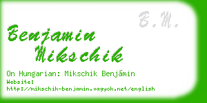 benjamin mikschik business card